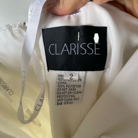 Clarisse White Ruffle Formal Body-con Homecoming Dress with Jewels Size 2 - Picture 3 of 8